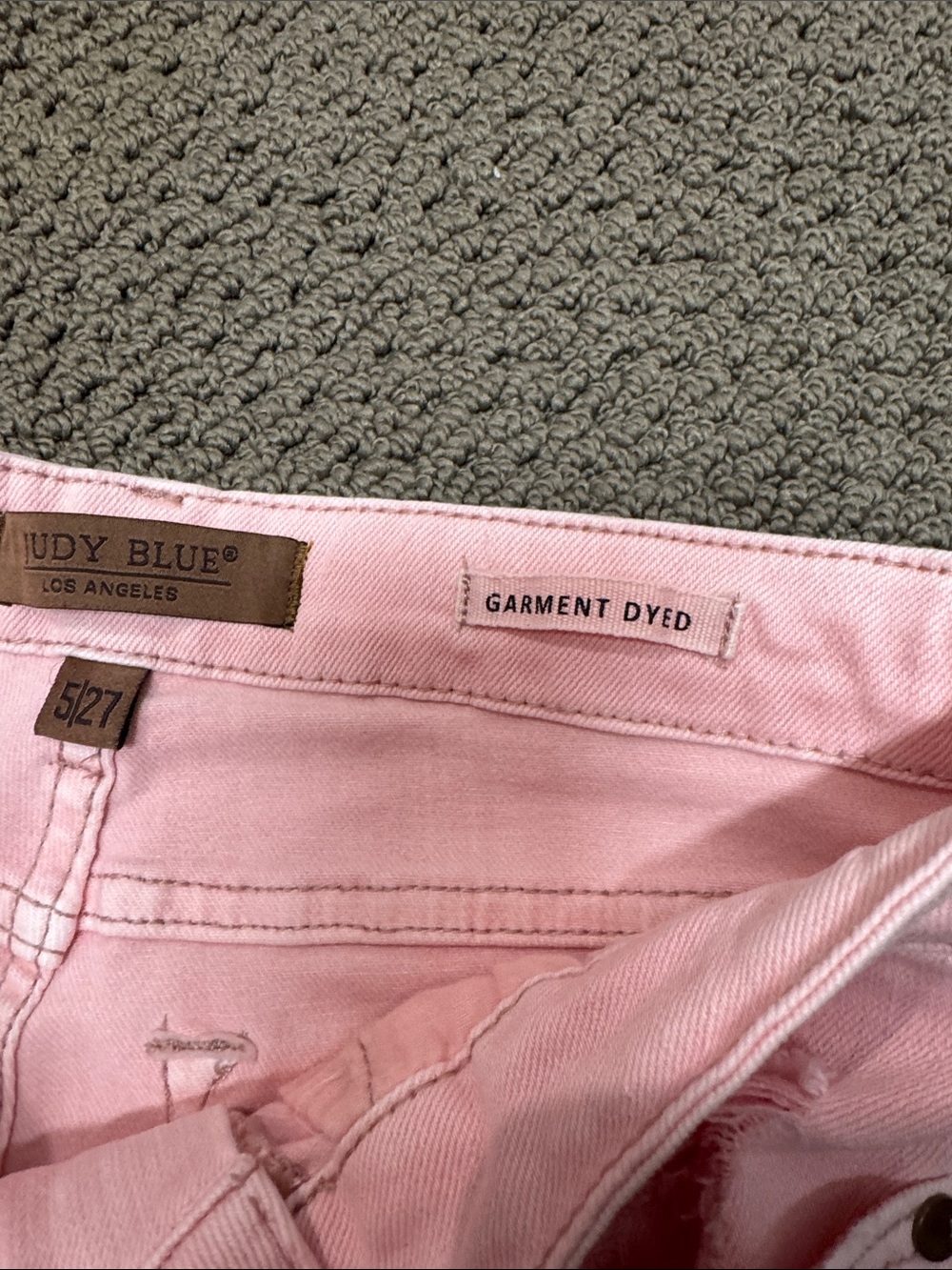 Judy Blue High-Rise Pink Flare Jeans with Distressed Knee - Picture 12 of 13